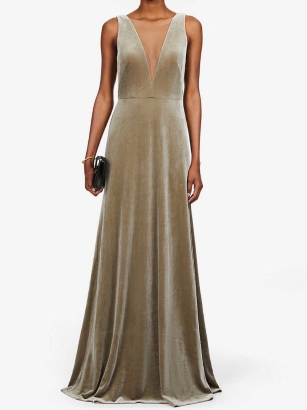 Jenny Yoo Sage Velvet Plunge bridesmaid’s dress
